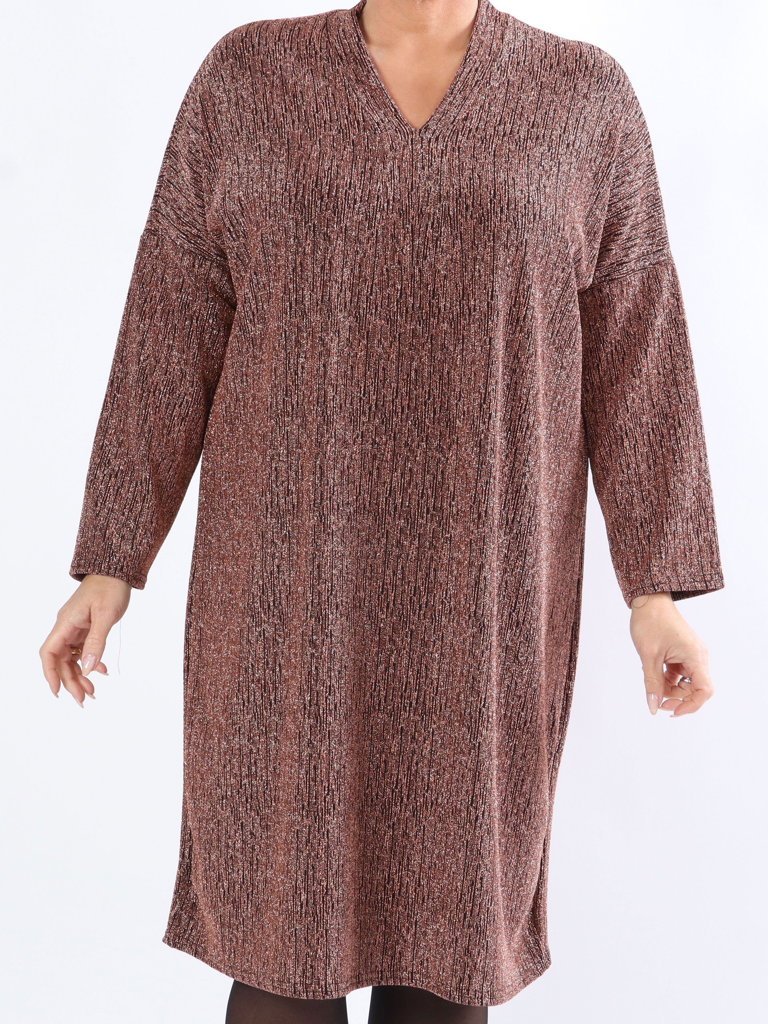 Audine - Simpel plus size glimmerkjole i elastisk stof